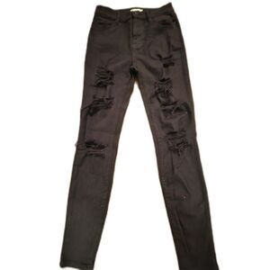🔖Final Sale| PacSun High-Rise, Black Ripped Skinny Jeans- Size 24 Juniors